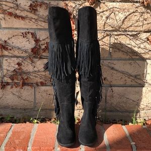 Forever 21 Fringe Over the Knee Boots